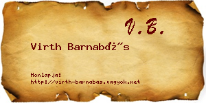 Virth Barnabás névjegykártya
